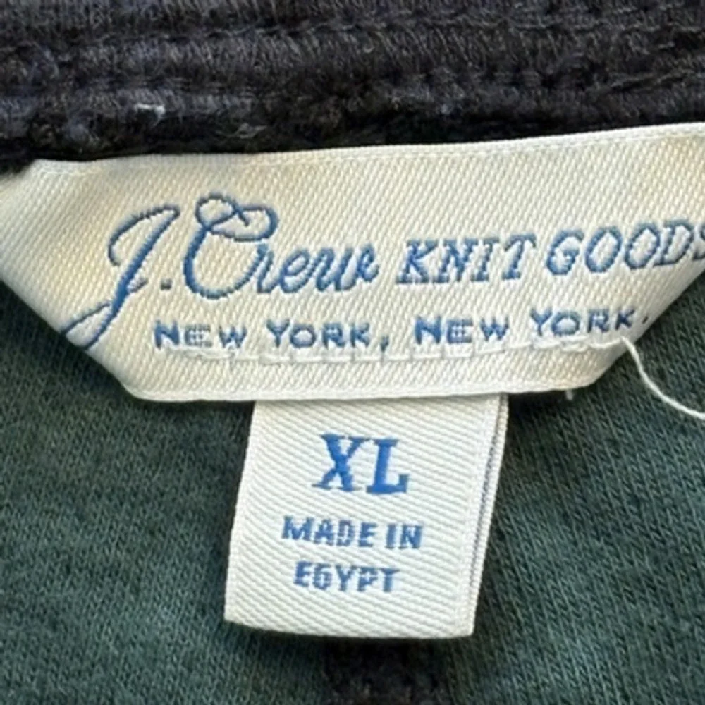 J Crew Knit Goods Lounge Pant Mens XL Green Blackwatch Plaid Joggers 100% Cotton